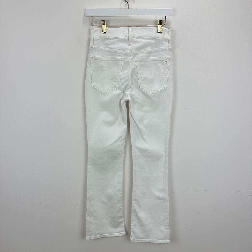 Madewell Kick Out Crop Jeans Pure White Stretch Mid Rise Flare NI961 US 24 NWT - Picture 10 of 14